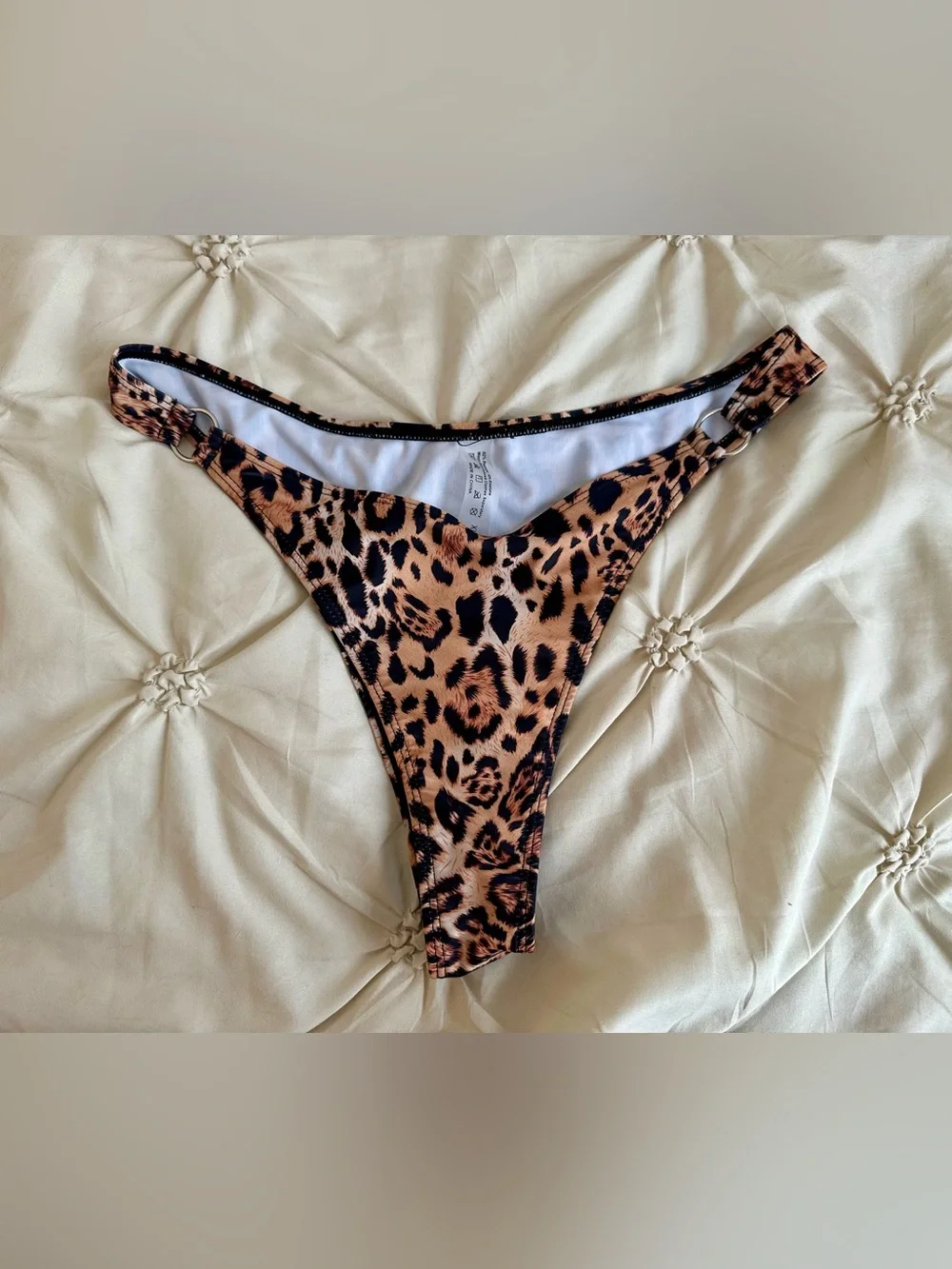 🌴 Leopard Print Bikini XL Ring Detail Sexy Resort Swimwear Beach Vacation